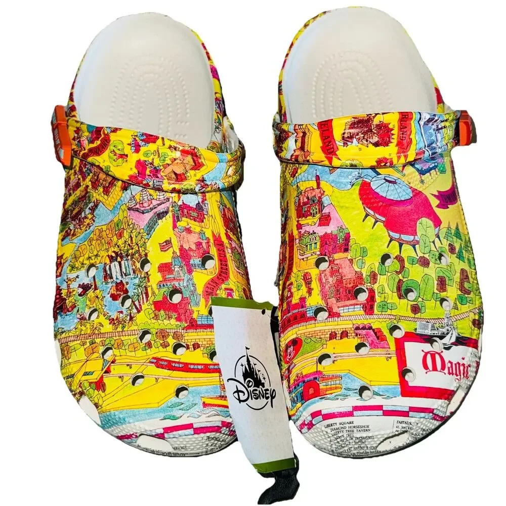 NEW Walt Disney World Map CROCS Vault 50th Anniversary Mens 8 Womens 10 NWT RARE